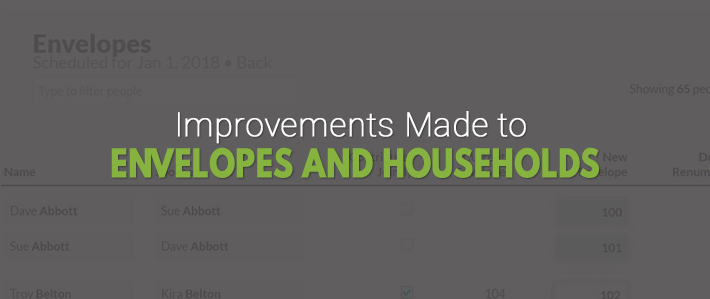 Improvements Made to Envelopes and Households