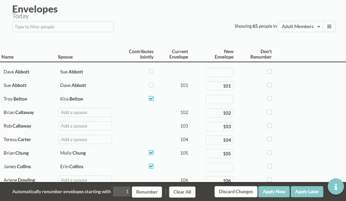 Update to Envelopes