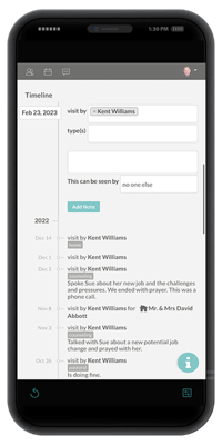 Pastoral Visits Church360 Members Screenshot