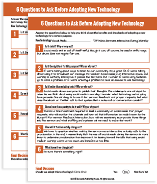 New Technology Adoption Worksheet
