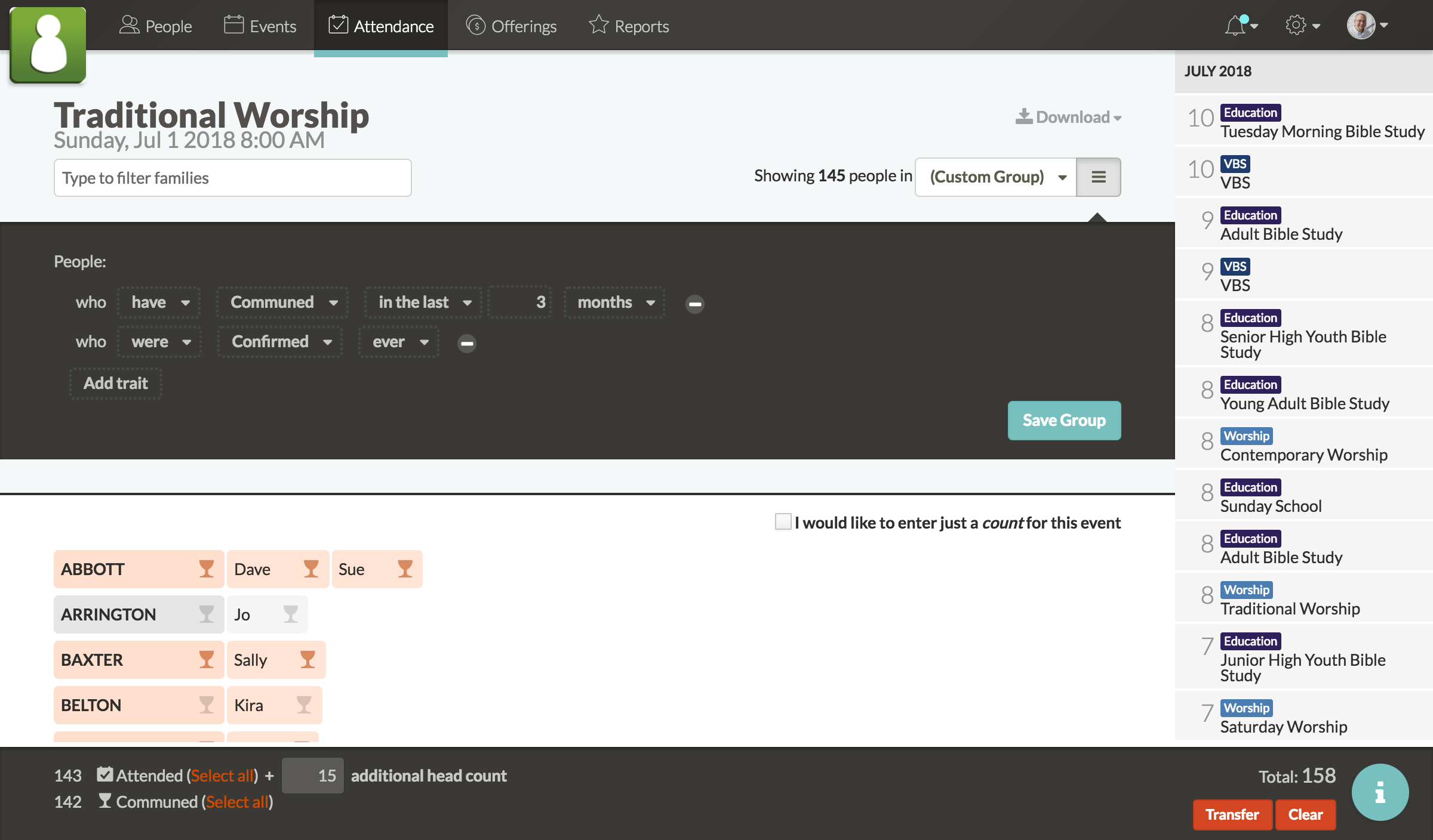 Screenshot of creating smart groups